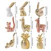 Easter Bunny Figurine Retro Design Vintage Style Mini Ceramic Bunny Statue Miniature Rabbit Cat Llama Pineapple Statue