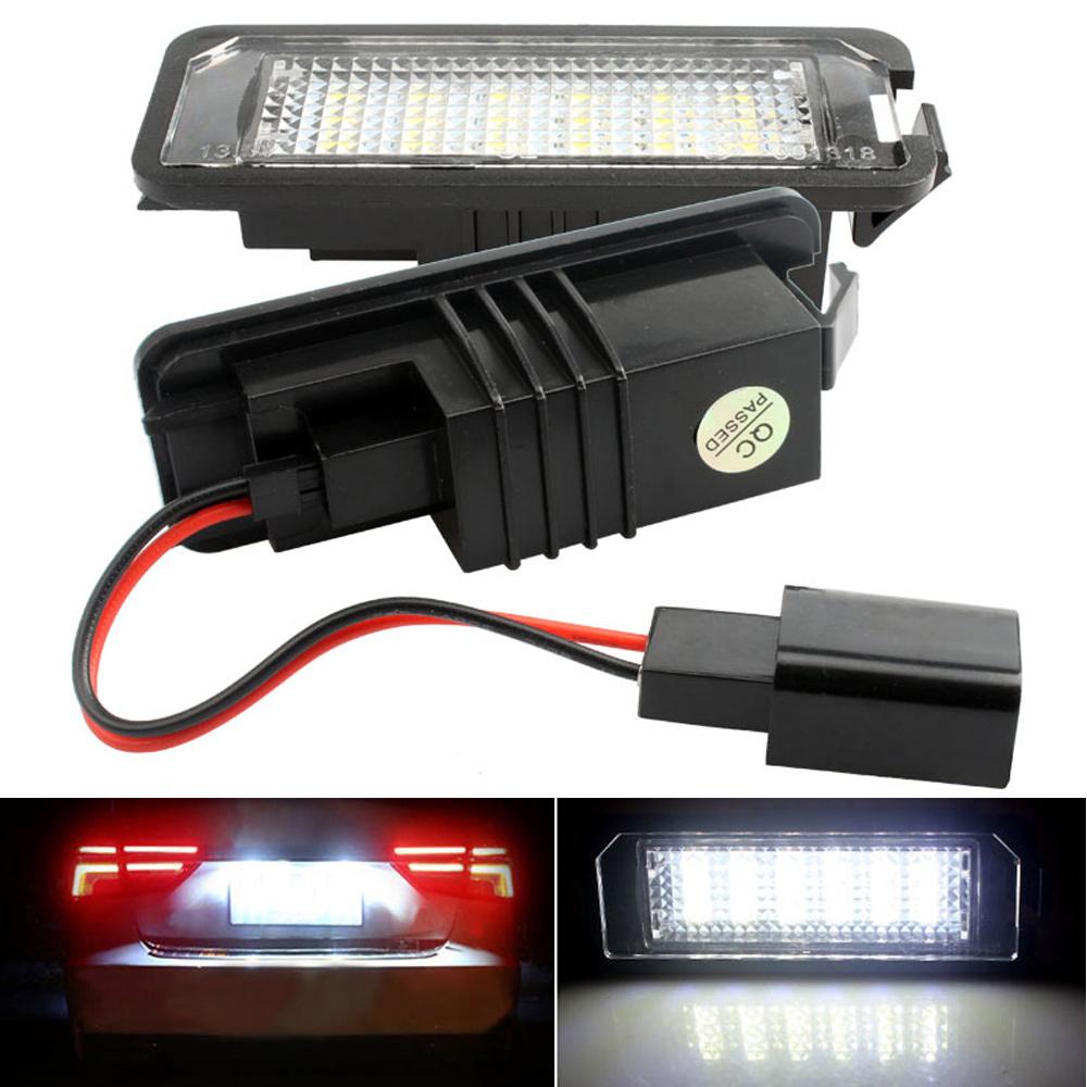 1/2PCS LED Number License Plate Lights Assembly With Canbus For VW Passat B6 CC Eos Golf 4 5 6 7 MK7 Polo Superb Seat Leon Altea