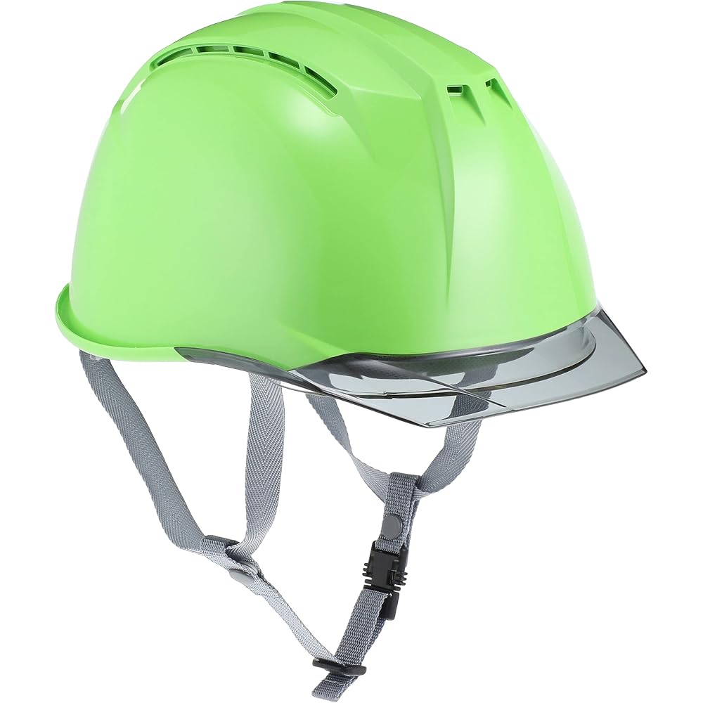 DIC AA11EVO-CSW Fresh Green Smoke Safety Helmet with Ventilation, Clear Visor, Protective Shield