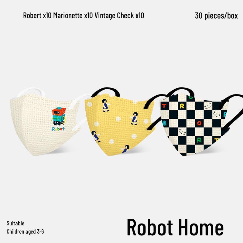 3D Children's Colorful Disposable Mask with Three-Layer Protection, Individually Packaged and Cute Design.