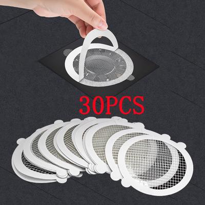 30 pezzi monouso per scarico doccia, raccogli-capelli, filtro a rete per vasca da bagno, filtro per scarico lavandino, tappo per capelli