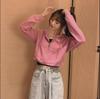 Korean Autumn Womens Hooded Zip Cardigan Thin Solid Color Long Sleeve