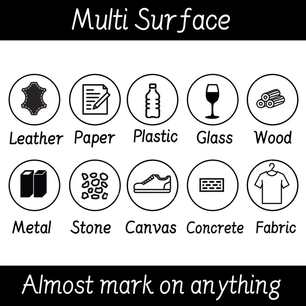 6/10 PCS Permanent Marker Pen Manga Drawing Markers Black Blue Red Waterproof Ink Sketch Pens Stationery Art School Supplies