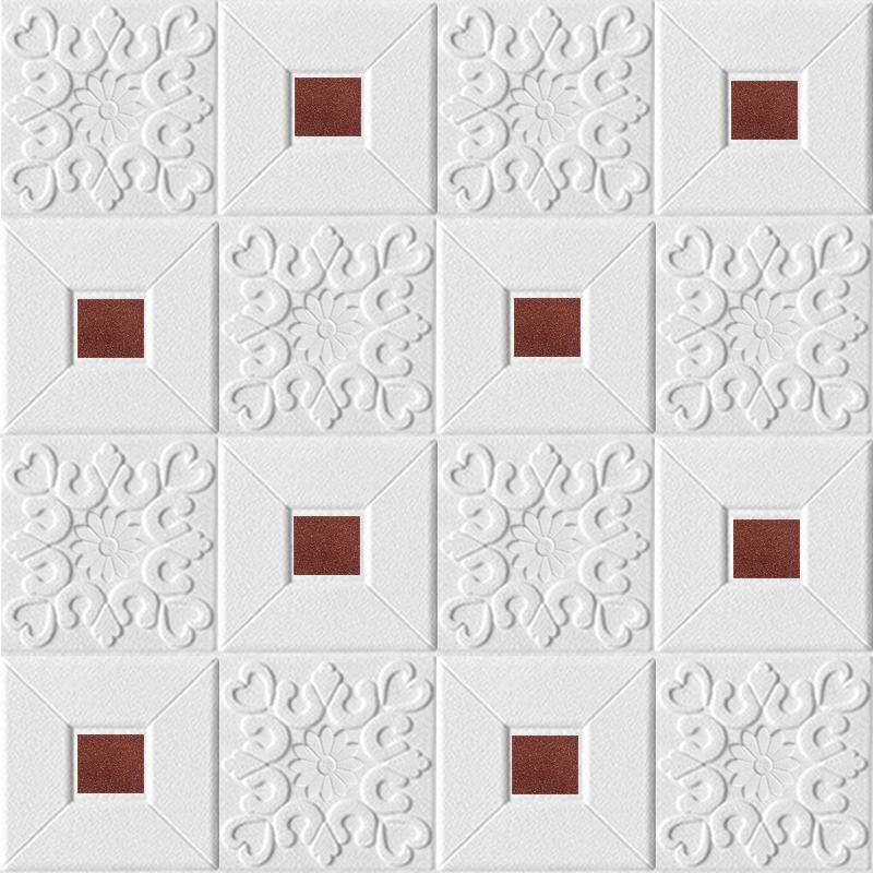 12ks 3D matné samolepky na střechu Pěnové stropní obklady Home Dekor Lepidlo Vodotěsné Dekorace do obývacího pokoje Vyřezávaný tapetový panel