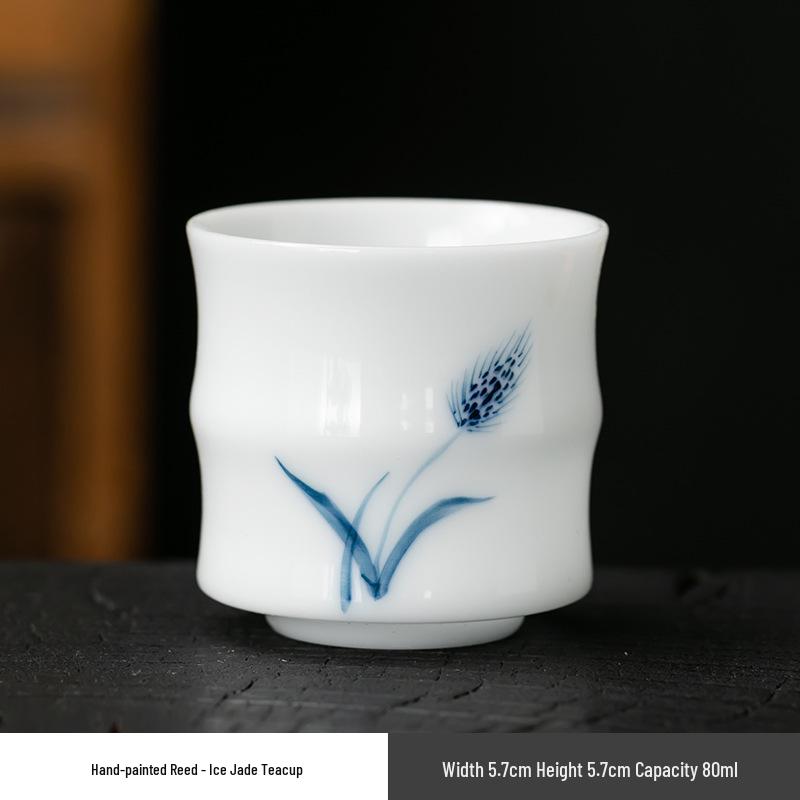 Dehua Hand-Painted Jade Porcelain Tea Tasting Cup