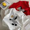 Summer Pure Cotton Kids Short Sleeve T Shirt Cartoon Print Round Neck Top For Baby Boys And Girls