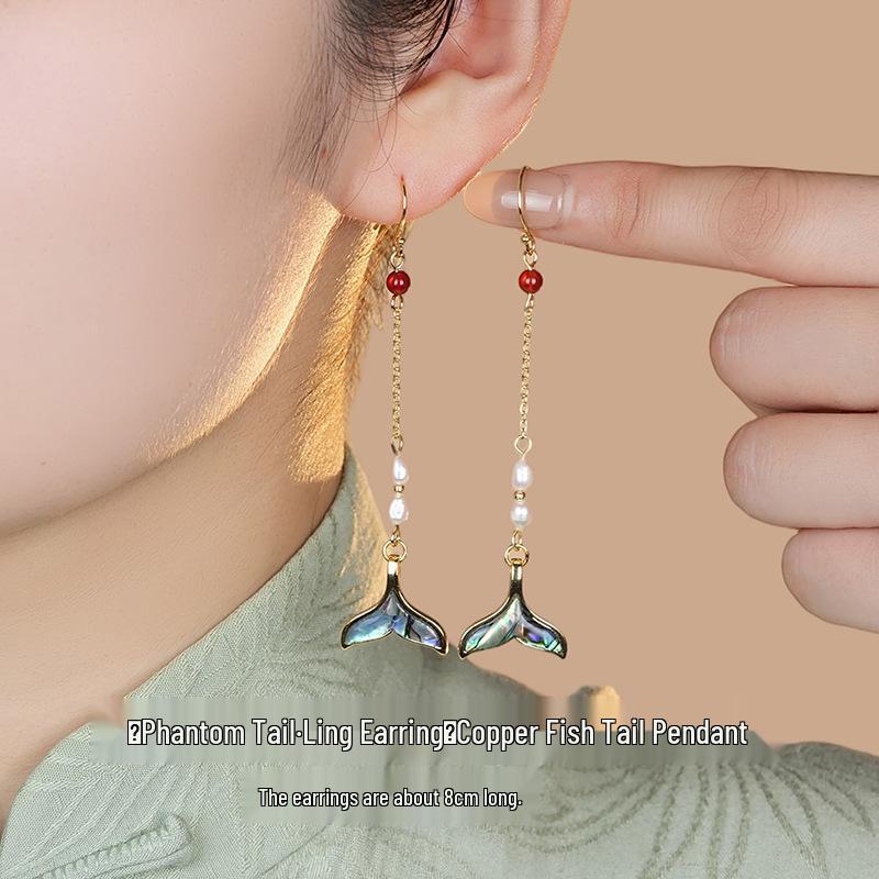 Women's Summer Style Fresh Pearl Earrings, High-End Hanfu Accessories, 925 Sterling Silver