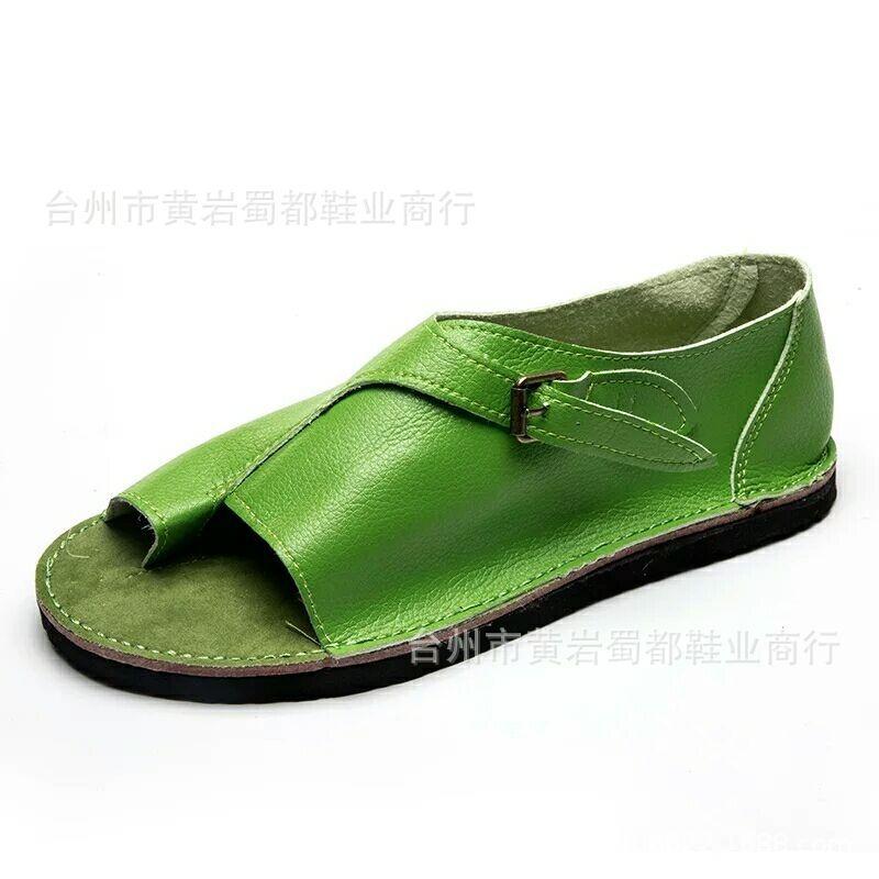 20 spring and summer new sandals women's hot sale fashion casual comfortable fashion solid color set toe large size flat women's sandals