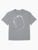 Depeche Mode Martin Gore Profile White Outline Black Background Oversized T-Shirt