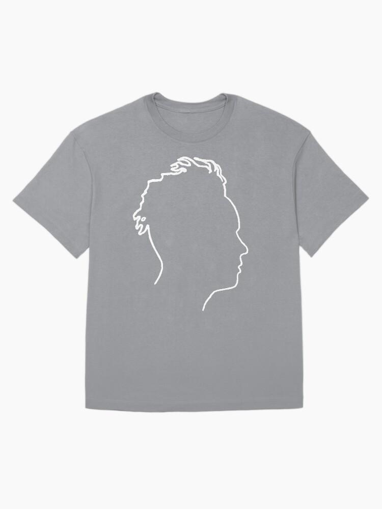 Depeche Mode Martin Gore Profile White Outline Black Background Oversized T-Shirt