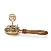Brass Pentagram Censer Incense Burner, Wooden Handle