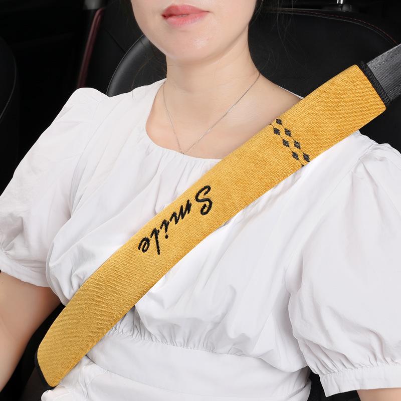 Car Soft Seat Belt Cover Elongated Thickened Chenille Fabric Auto Safety Belts Shoulder Protection Pad Car Interior Accessories