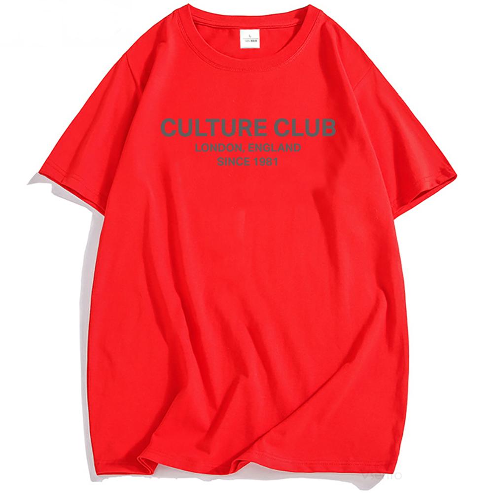 CULTURE CLUB Since 1981 Tshirts Unisex Streetwear Loose Men Women Cotton T-shirt Graphic Print Clothing Male O-neck Casual Tees
