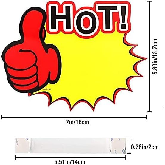 90 Pieces 7 x 5.5 Inch Sign Cards, Blank Star Sale Paper Signs Price Burst Signs Assorted Display Tags for Retail Store, Supermarket