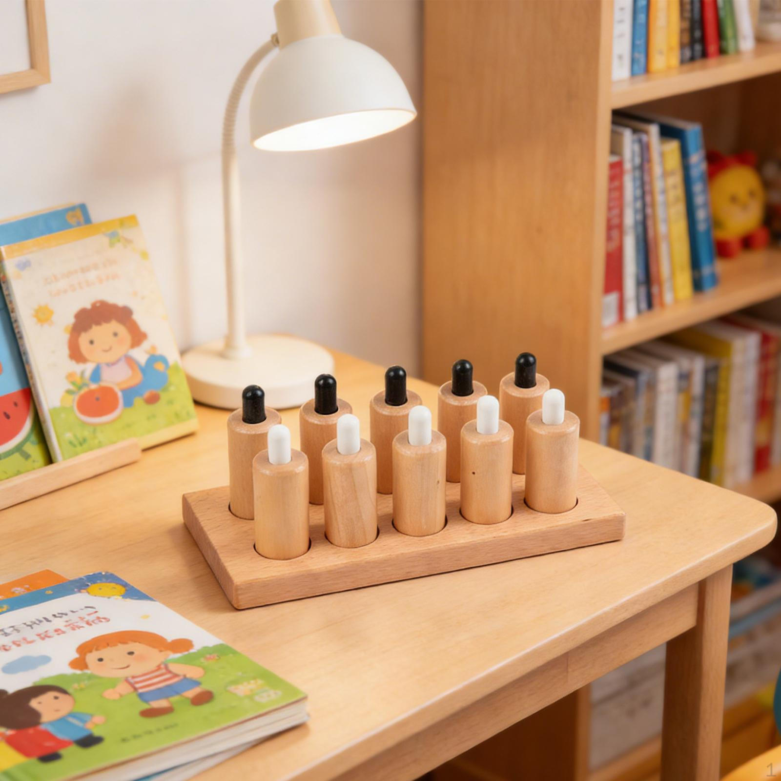 Kids Sensory Toys Wood Cylinder Blocks Interactive Game Early Learning Toy Educational for Boys