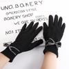 Bow Ladies Winter Accessories German Fleece  Gloves Korean Style Mittens Women's Gloves