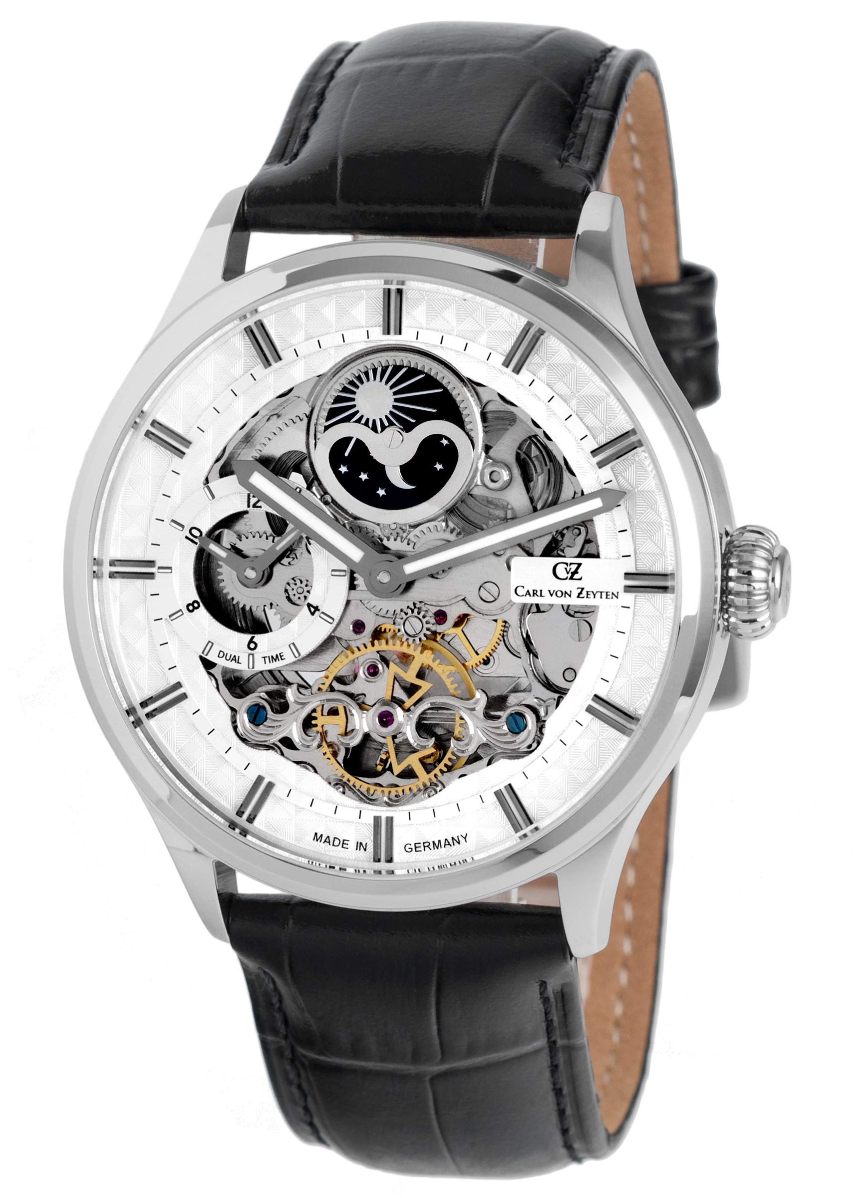 

Carl von Zeyten German Automatic Watch Sun Moon GMT CvZ0008WH & Men s [Regular Imported] білий