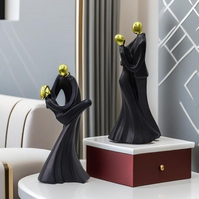 Home Decors Modern Abstract Art Kissings Lover Statue Table Decorations for Dining Room Living Room Office Centerpieces
