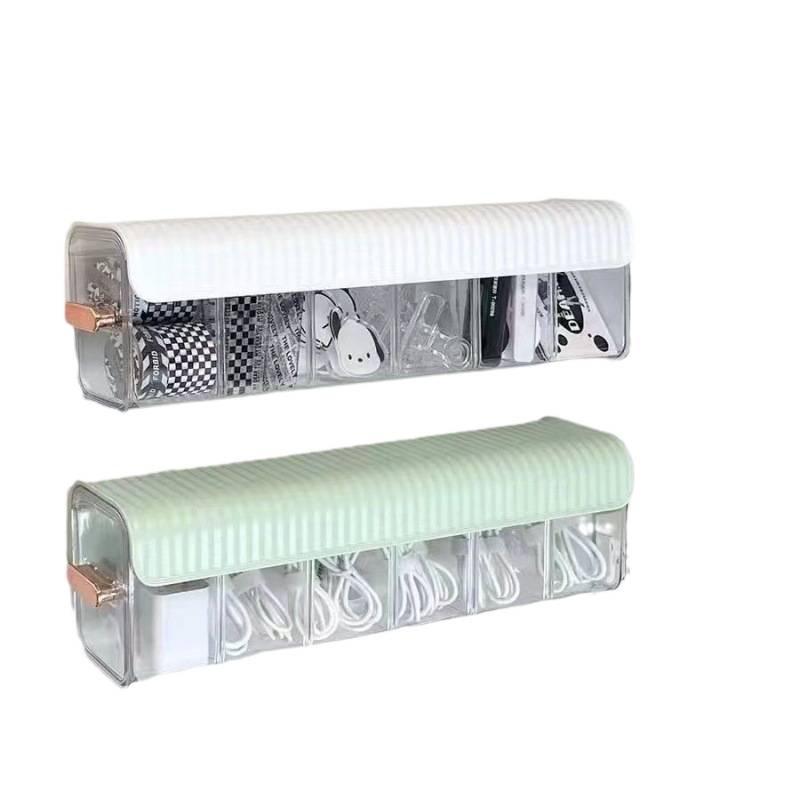 Wall-Mounted Transparent Organizer Box for Cables, Socks, and More