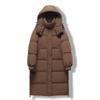 New down jacket women's knee length thickened removable hat quilt fashionable winter