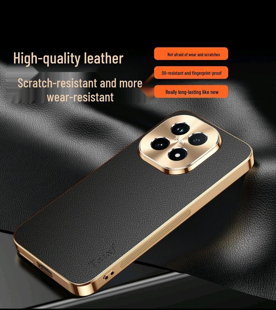 Redmi iQOO15 Lychee Pattern Soft Shell Full-Edge Drop-Proof Case