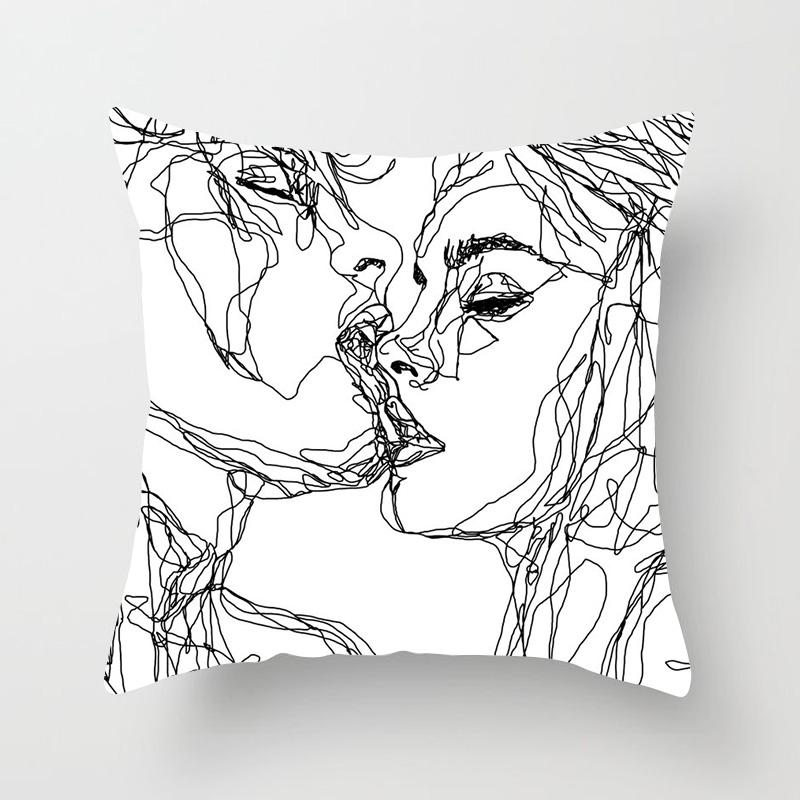 

Абстрактная и минималистская линия, наволочка, эскиз, домашняя наволочка, украшение для дивана, квадратная наволочка 40X40CM