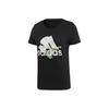 W Mh Flower Tee Logo American Vintage Print Casual Sports Round Neck Running Training Short Sleeve Breathable T-Shirt Women Tops Black ED6160