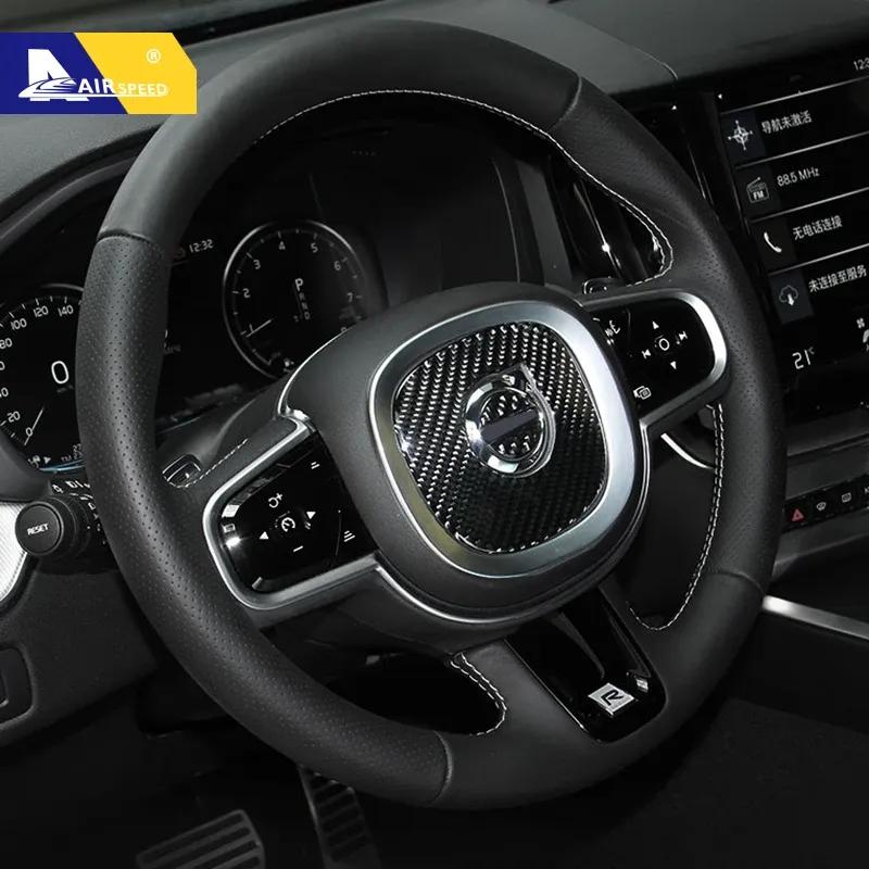 Airspeed for Volvo XC60 2018 XC90 S90 V90 Accessories Carbon Fiber Steering Wheel Stickers Car Interior Decoration Car Styling