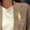 A Variety of Popular European and American Face Brooches, Matte Gold Abstract Brooches, Coat Decorations, Fixed Anti-Exposure Accessories