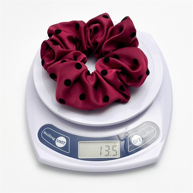 Polka Dot Satin Scrunchie: Japanese Korean Simple Pleated Elastic Hair Tie Accessory