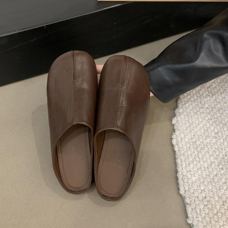 Moda Bailamos Zapatillas de Punta Dividida para Mujer Tabi Ninja Slip Flats Punta Redonda Poco Profundas Perezosas Slip On Náuticos Slingback Mules Zapatos Mocasines Suaves