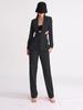 2025 Spring Women's Elegant Hollow Waist Suit: Jacket & High-Waisted Trousers