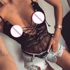 Women Sexy Lingerie Lace Backless Bodysuit V-Neck Bandage Jumpsuit Pajamas