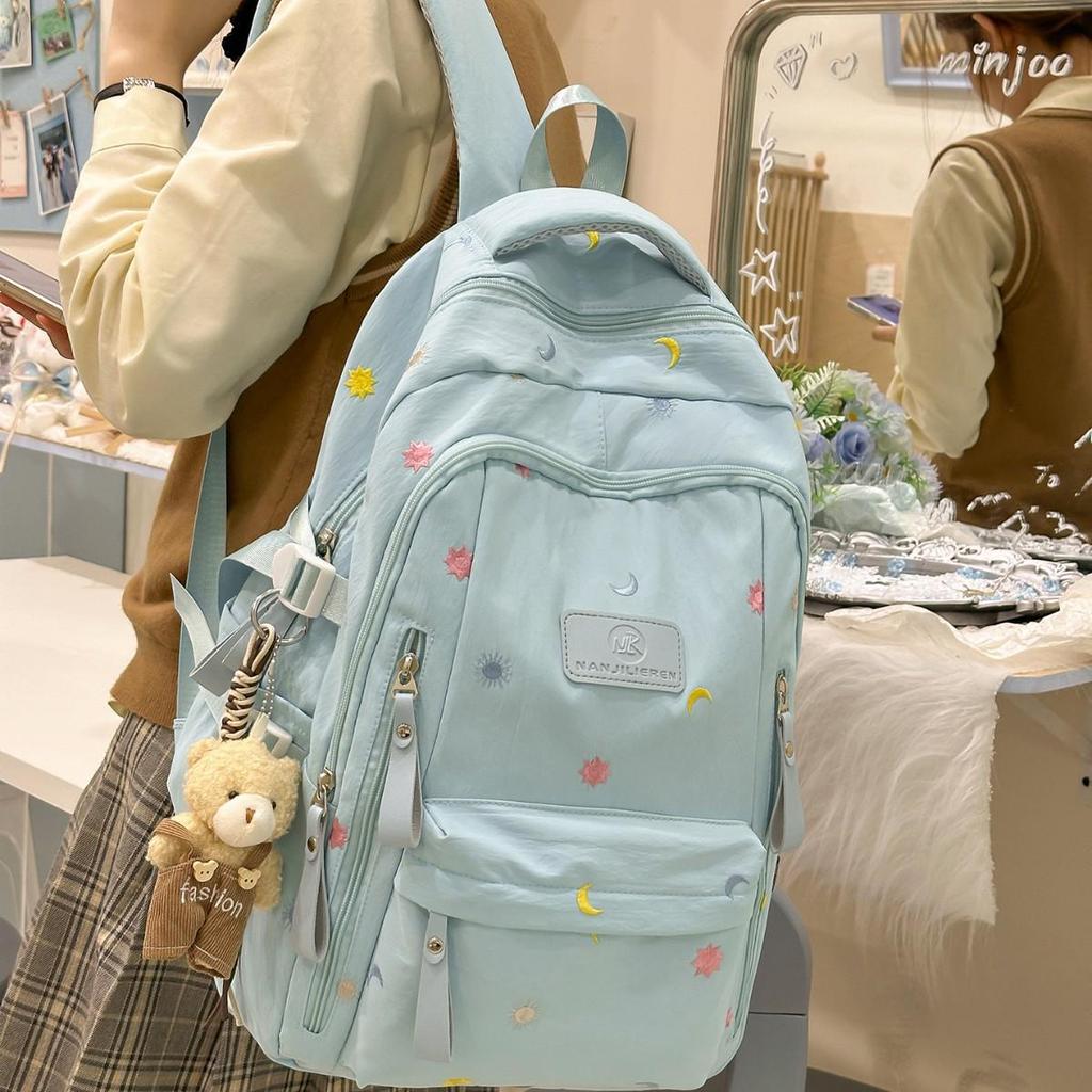 Ultralight, Large Capacity Waterproof Backpack for High School Students - Fashionable Embroidered Design