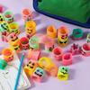 3.5CM Mini Smiley Face Rainbow Spring Ring: Children's Seven-Color Elastic Decompression Toy
