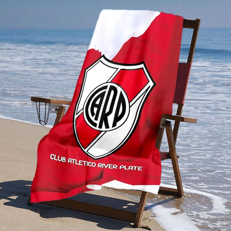 proof beach towel with Club Atlético River Plate pattern - soft,absorbent,quick-drying,machine washable - perfect for swimming,camping,bathing