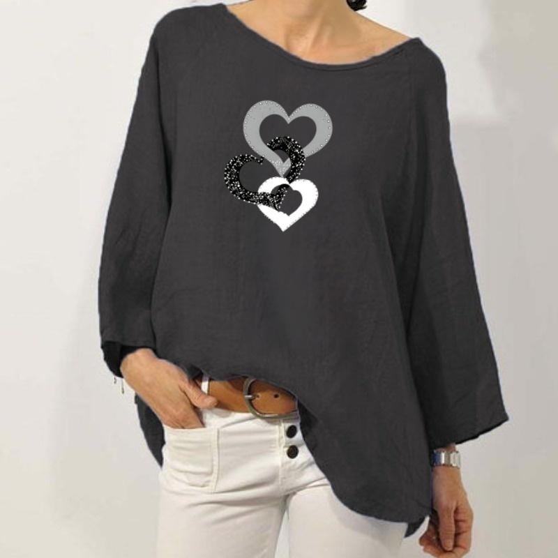 IHUASU Women's Fashion Casual Long Sleeve O-Neck Blouses & Shirts Elegant