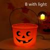 Halloween Trick or Treat Buckets Pumpkin Candy Basket Plastic Pail Candy Holder with Handle Orange Jack-o'-Lantern Party Favors