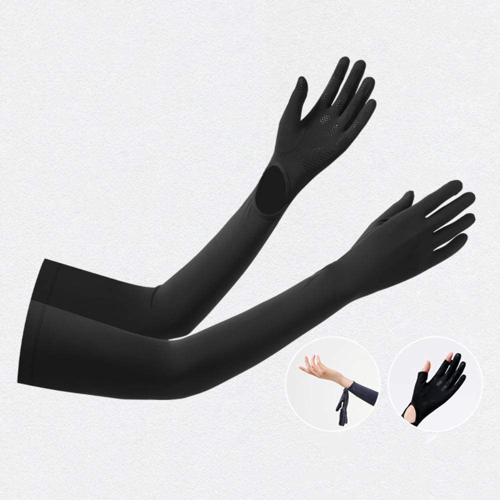 Sun Protection Long Sleeve Non-slip Summer Arm Cover Fashion Sunscreen Sleeve Gloves  Riding