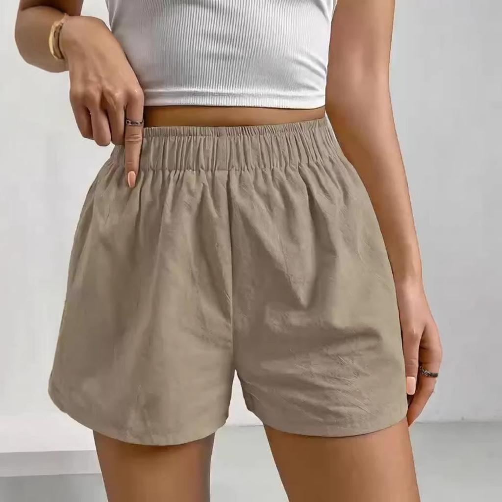 Women's Solid Color Loose Casual Fashion Shorts, Summer Streetwear for European & American Markets