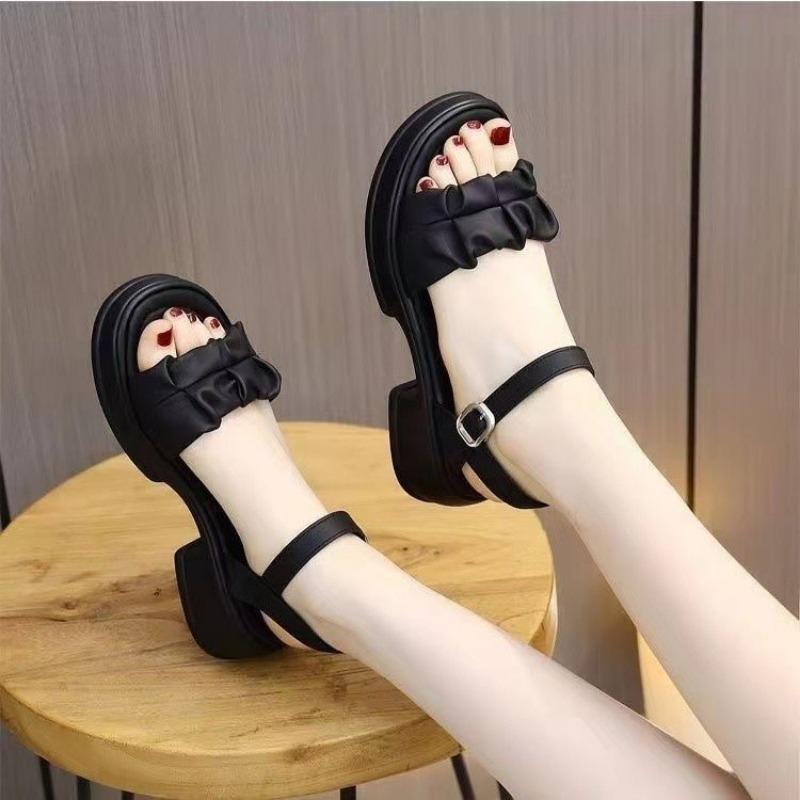 Nuevas Sandalias Casuales y Versátiles para Mujer con Suela Gruesa para Zapatos que Aumentan la Altura y Zapatos de Playa con Tacones Gruesos