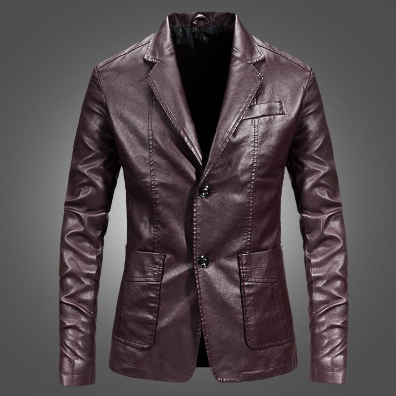 

Men s Leather Jacket Leather Suit Warm Water Washing Pu Leather Jacket Leather Jacket Youth Jacket M