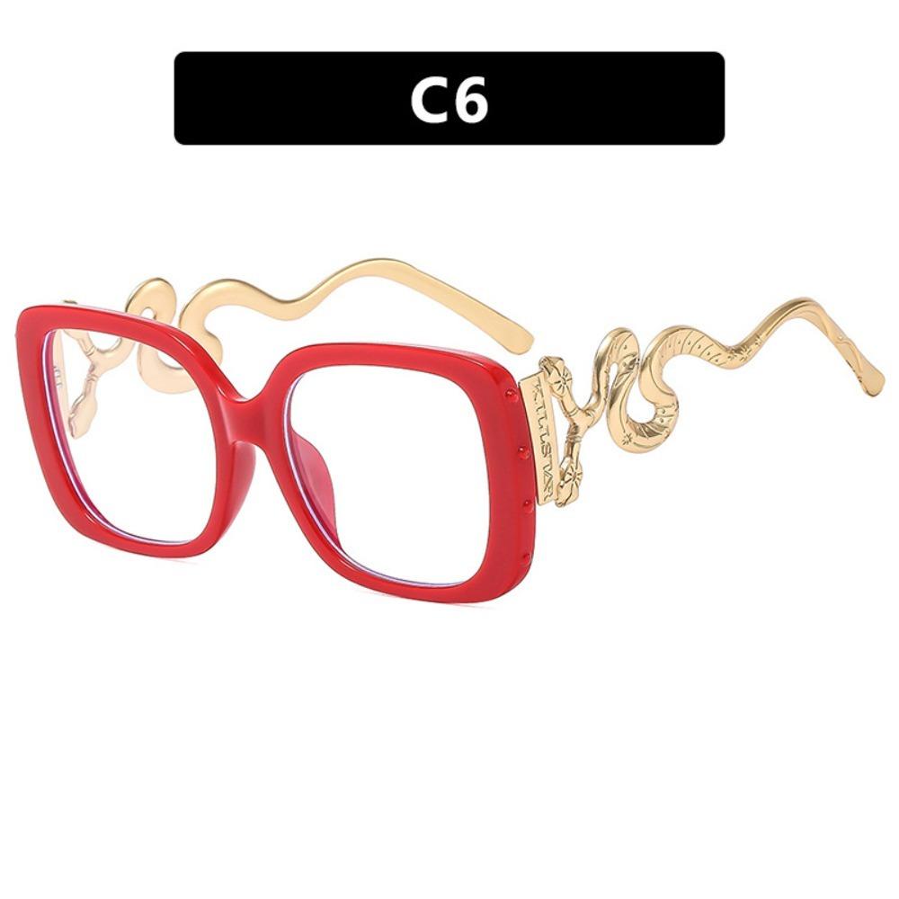 Square Snake Leg Large Frame Flat Mirror For Women New Home Anti-Blue Light Glasses Frame Retro Personalized Party Glasses Frame