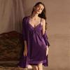 Sexy pajamas women's summer lace ice silk simulation silk suspender pure desire nightdress robe loungewear two-piece set