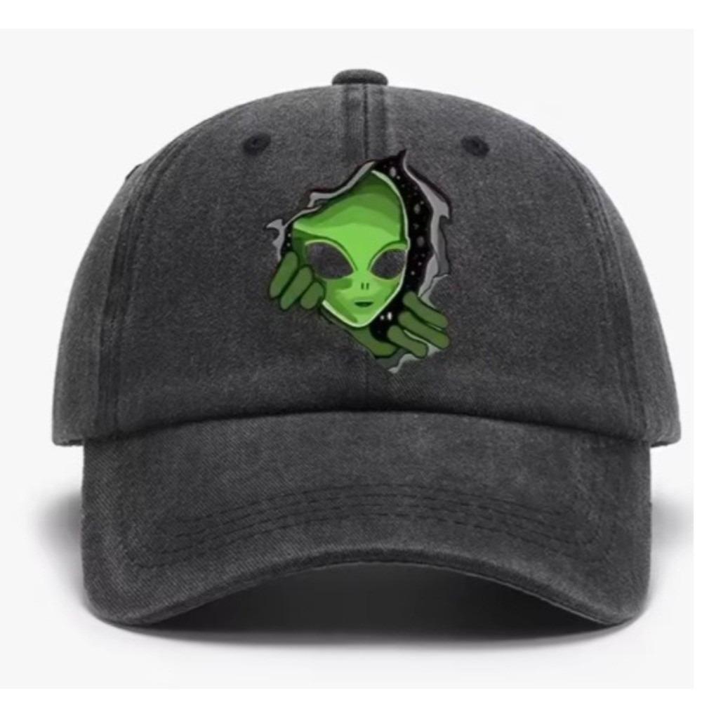 Adjustable Alien Printed Baseball Cap Vintage Washed Adjustable Hip Hop Hat Camping 1