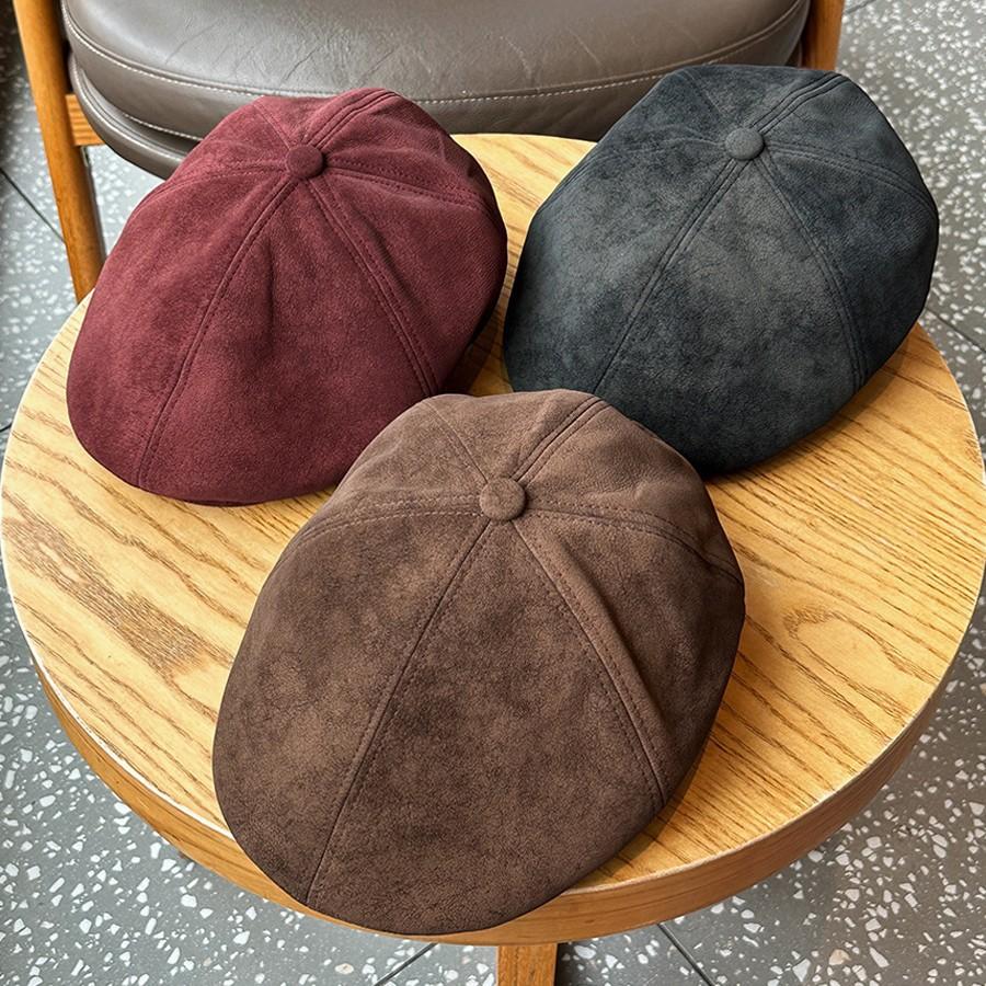 Retro Old Suede Forward Hat Men's and Women's Season Literary British Newsboy Hat Fashion Casual Beret
