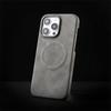 Simple Business Style Pure Color Leather Phone Case Magnetic Wireless Charge for iPhone 12 13 14 15 16 Pro Max Shockproof Cover