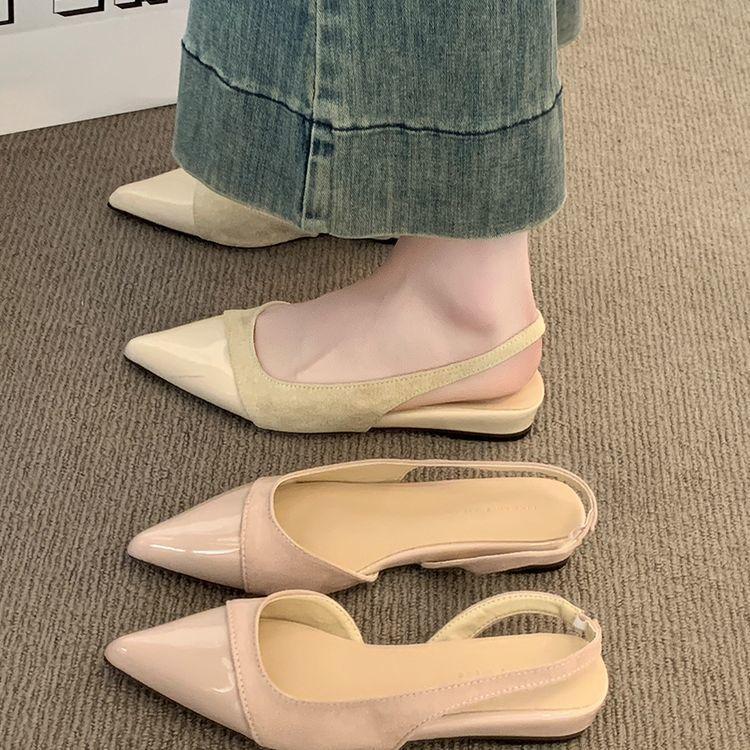 Flat-bottomed bag head sandals women's 2025 new summer beautiful French Mary Jane shoes with skirt pointed sandals