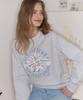 NONLOCAL [Nonlocal X Space Below] Lily Hand Drawing Sweatshirt - Light Grey