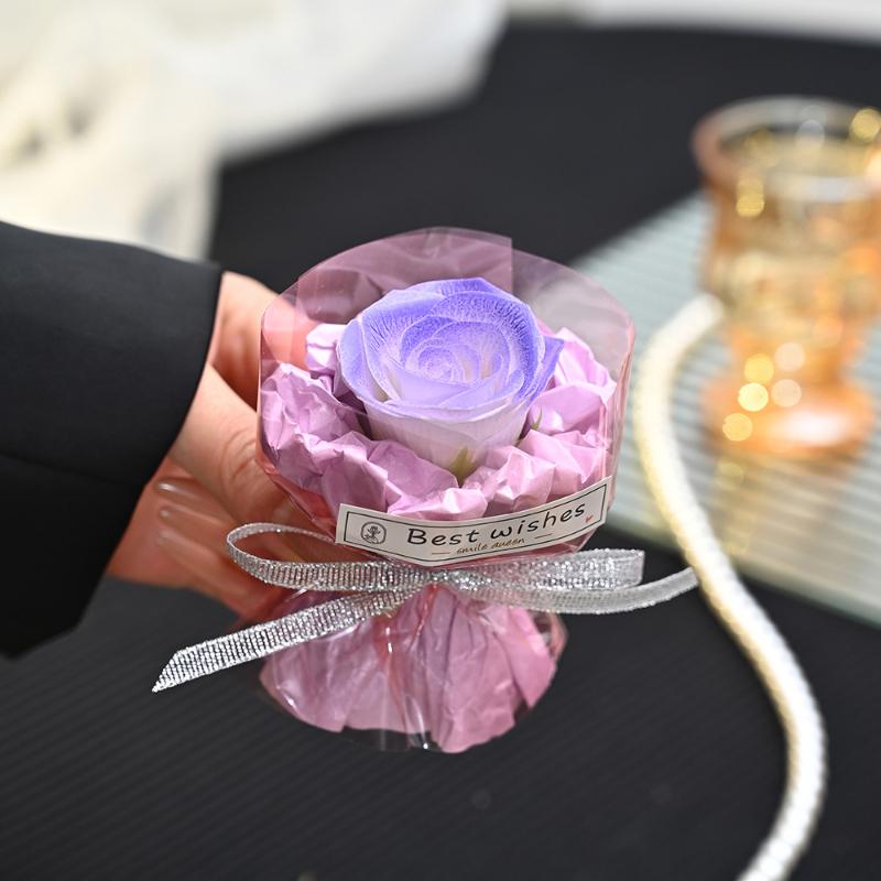 Mini Ficktvålsblomma Bukett Konstgjord Rosblomma Bukett Mors Dag Alla Hjärtans Dag Festpresent Heminredning